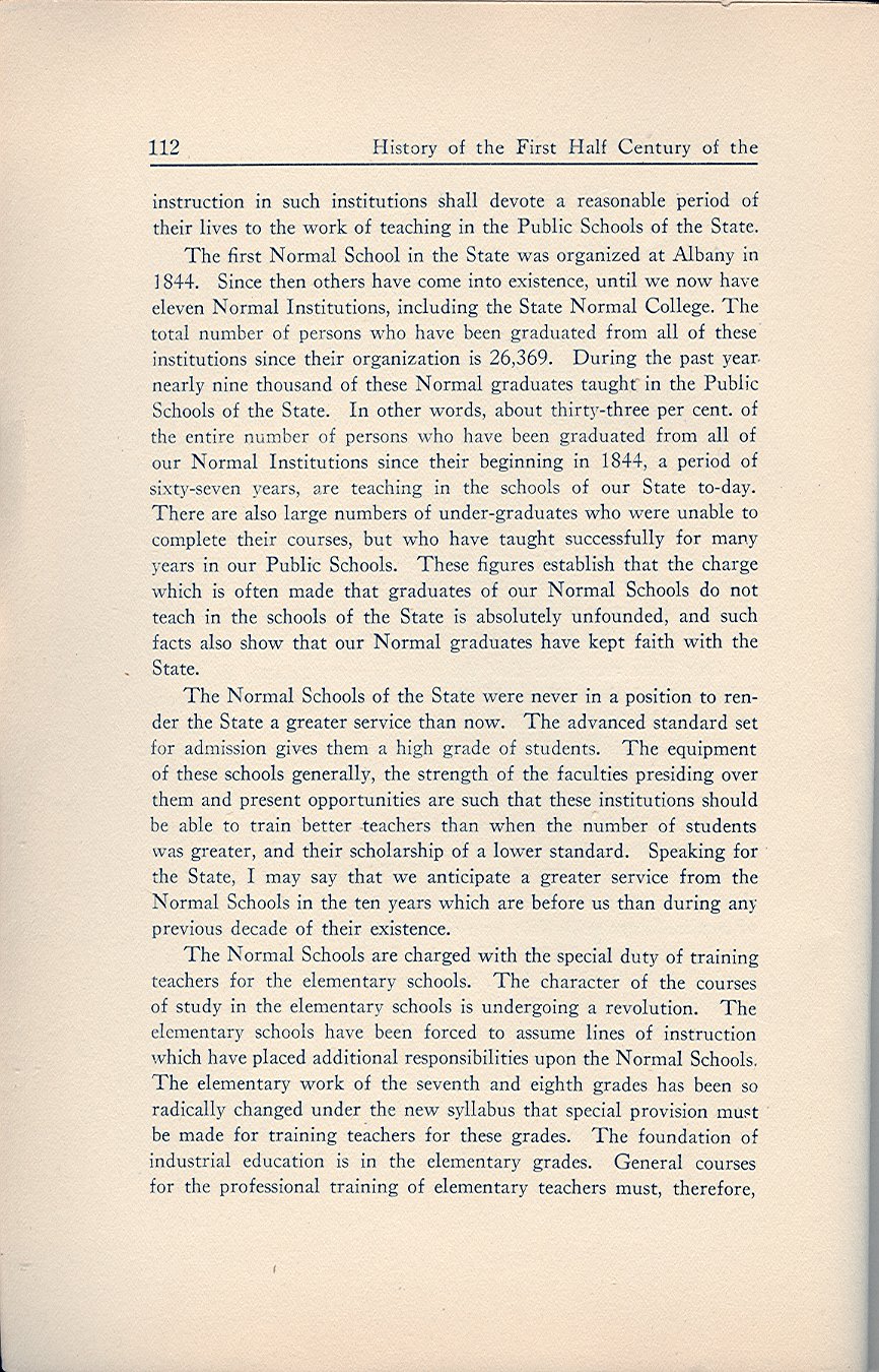 History of the First Half Century of the Oswego State Normal and Training School, 
Oswego, N.Y. - Page 116