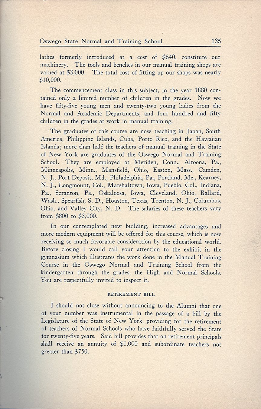 History of the First Half Century of the Oswego State Normal and Training School, 
Oswego, N.Y. - Page 141