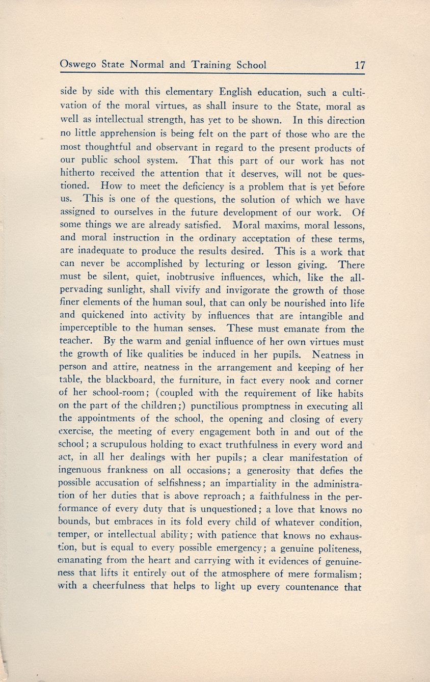 History of the First Half Century of the Oswego State Normal and Training School, 
Oswego, N.Y. - Page 17