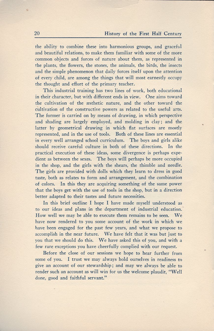 History of the First Half Century of the Oswego State Normal and Training School, 
Oswego, N.Y. - Page 20