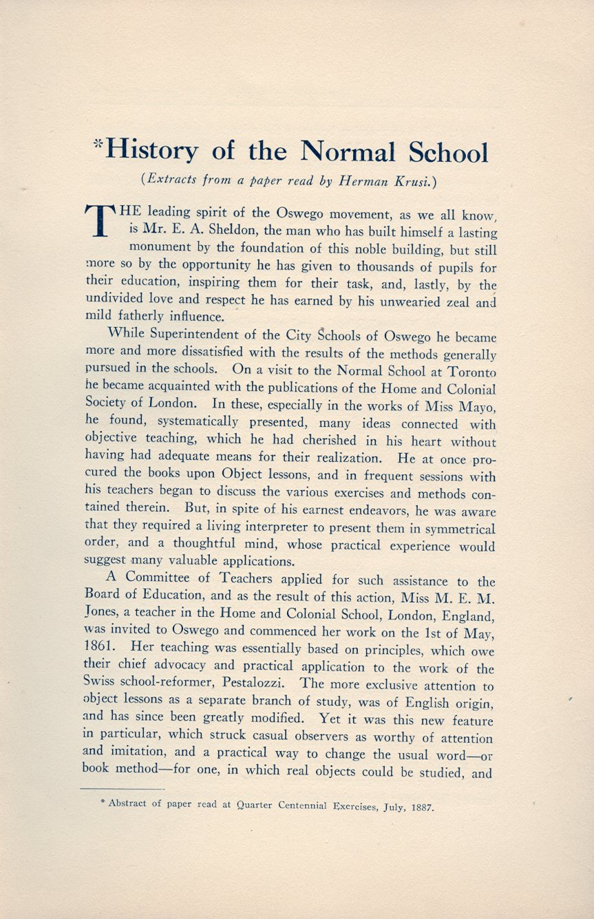History of the First Half Century of the Oswego State Normal and Training School, 
Oswego, N.Y. - Page 21