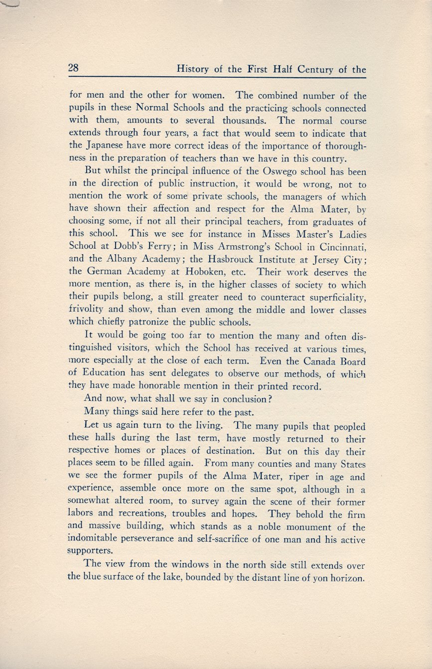 History of the First Half Century of the Oswego State Normal and Training School, 
Oswego, N.Y. - Page 29