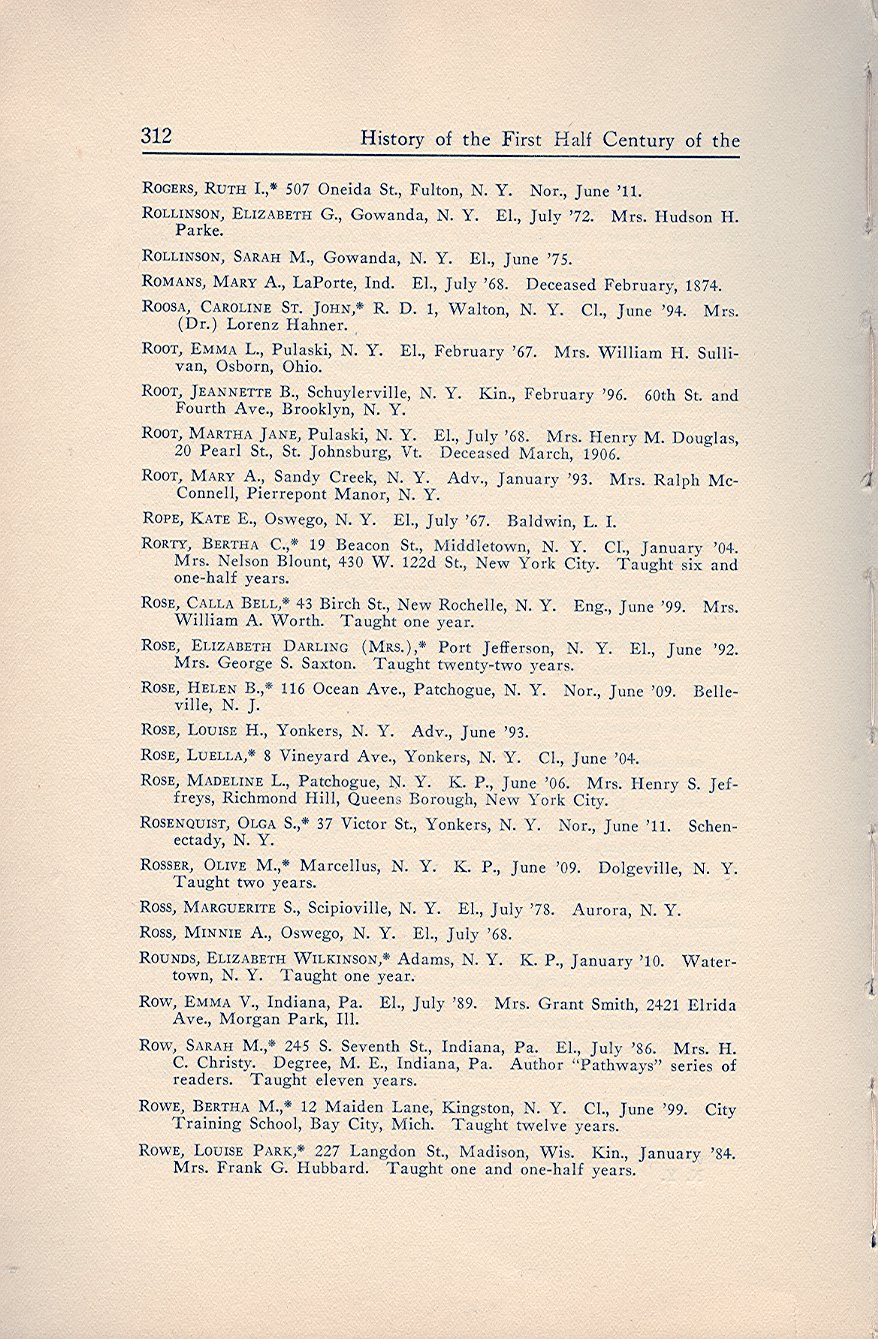 History of the First Half Century of the Oswego State Normal and Training School, 
Oswego, N.Y. - Page 321