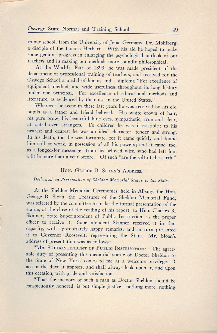 History of the First Half Century of the Oswego State Normal and Training School, 
Oswego, N.Y. - Page 50