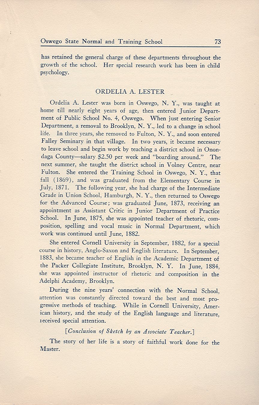 History of the First Half Century of the Oswego State Normal and Training School, 
Oswego, N.Y. - Page 78