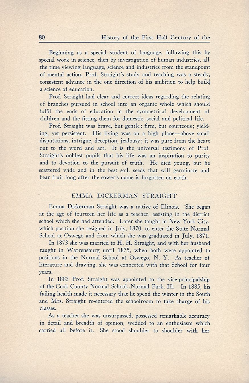 History of the First Half Century of the Oswego State Normal and Training School, 
Oswego, N.Y. - Page 85