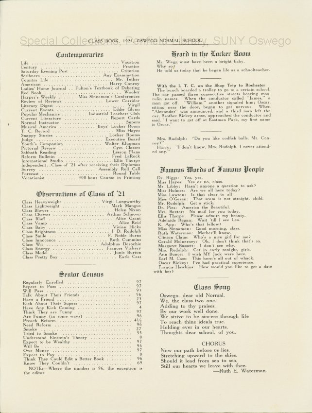 Class Book - 1921 Class Book