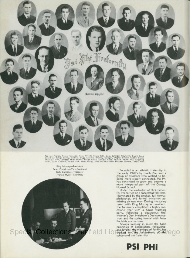 The Ontarian - Inside Cover.  2-page night-time view of Sheldon Hall