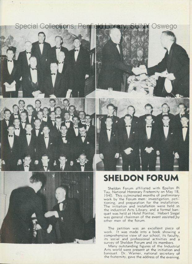 The Ontarian - Inside Cover.  2-page night-time view of Sheldon Hall