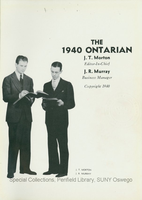The Ontarian - Inside Cover.  2-page night-time view of Sheldon Hall