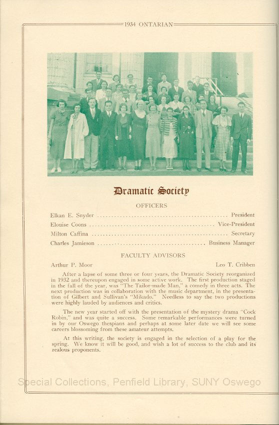 The Ontarian - Page 1.  The Ontarian of the Class of 1934