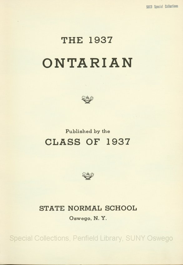 The Ontarian - Page 1.  The 1937 Ontarian