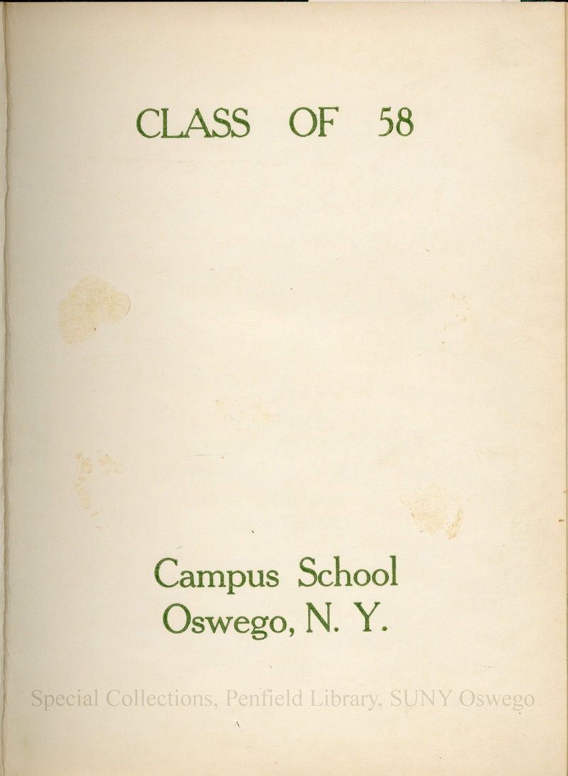 Campus Explorer.  Class of '58 - 1958 Campus School Yearbook       Front cover