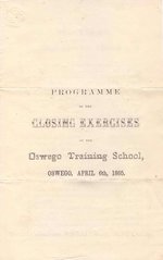 1865 Closing Exercises program of Oswego Training School