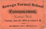 1874 Oswego Normal School Commencement admission ticket