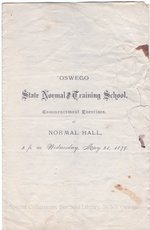 1879 Oswego State Normal and Training School Commencement Exercises program.