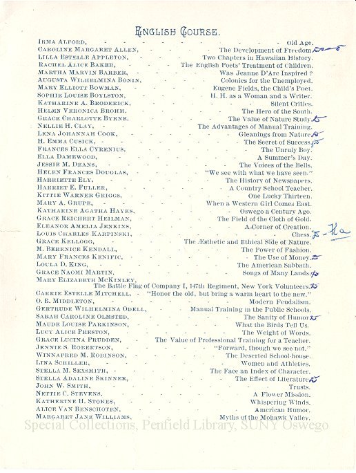 1897 Oswego State Normal and Training School Commencement Exercises program. - June 1897 Commencement
