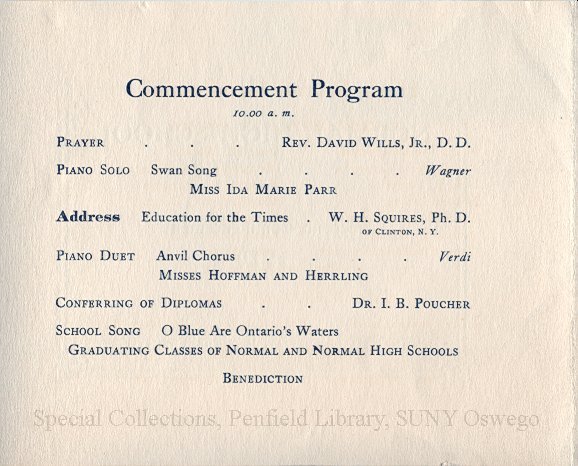 1910 Normal High School, Oswego, New York, Second Commencement program - 1910 Normal H.S. Commencement