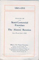 1911 Commencement of the Oswego State Normal and Training School and of the Normal High School and the Alumni Reunion program