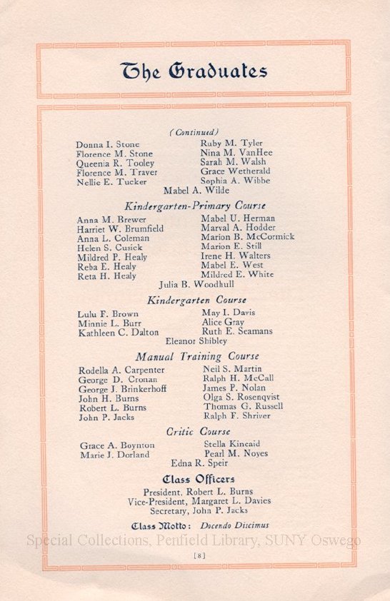 1911 Commencement of the Oswego State Normal and Training School and of the Normal High School and the Alumni Reunion program - 1911 Semi-Centennial Exercices
