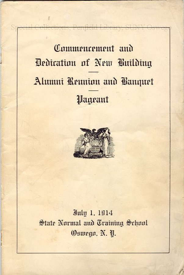 1914 Commencement and Dedication of New Building, Alumni Reunion and Banquet, Pageant program
