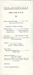 1921 Oswego State Normal & Training School Commencement program