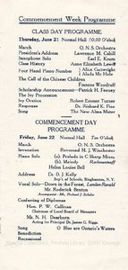 1923 Oswego State Normal & Training School Commencement program