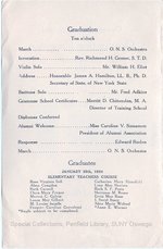 1924 Oswego Normal School Graduation Program
