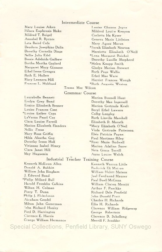 1927 State Normal Graduation Exercise program - 1927 Graduation Exercices