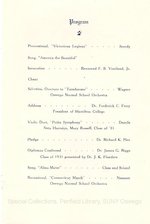 1931 Oswego State Normal School Seventieth Annual Graduation Program