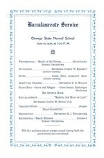 June 1934 Baccalaureate Service program