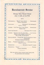 1936 Baccalaureate Service program