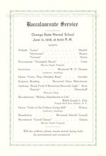 1938 Oswego State Normal School Baccalaureate Service program
