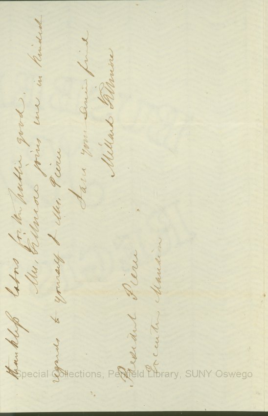 Millard Fillmore to Franklin Pierce.  March 28, 1853-1 - Millard Fillmore to Franklin Pierce.  March 28, 1853-1