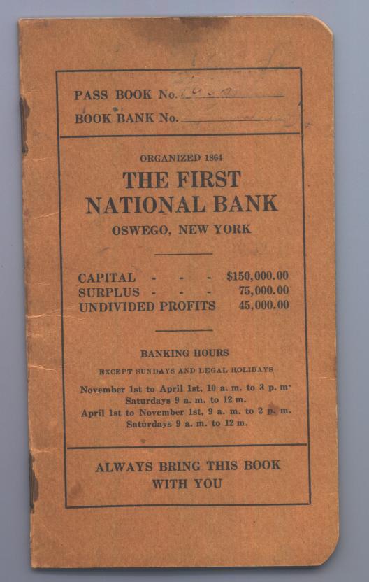 Inside back cover of bank book - Inside back cover of bank book