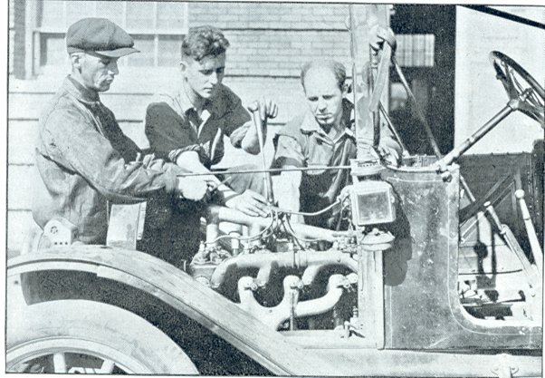 Industrial Arts shops - Gas Engine Class at Work