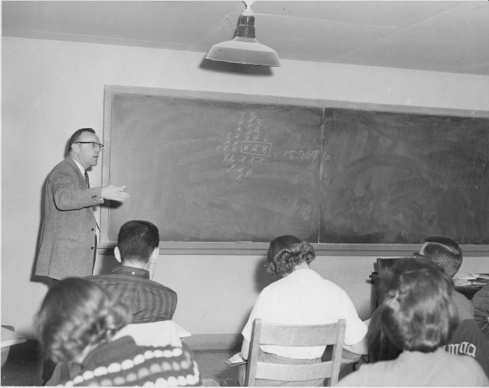 Louis Deritter teaching Math class