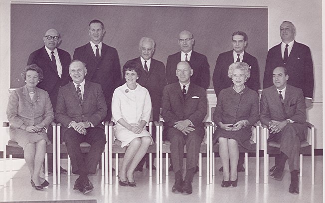Dr. James E. Perdue - a.  Dr. James Perdue, seated, 2nd from left / unidentified students