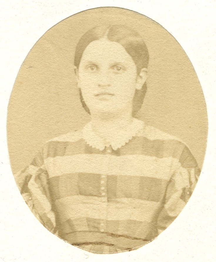 Small oval portrait of unknown female.