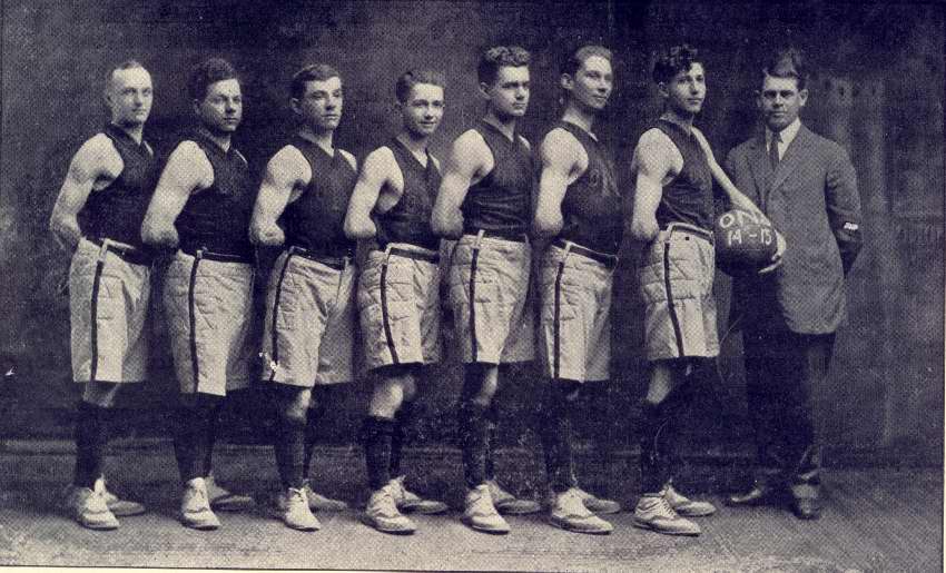 1914-1915 Basket Ball Team w/ coach