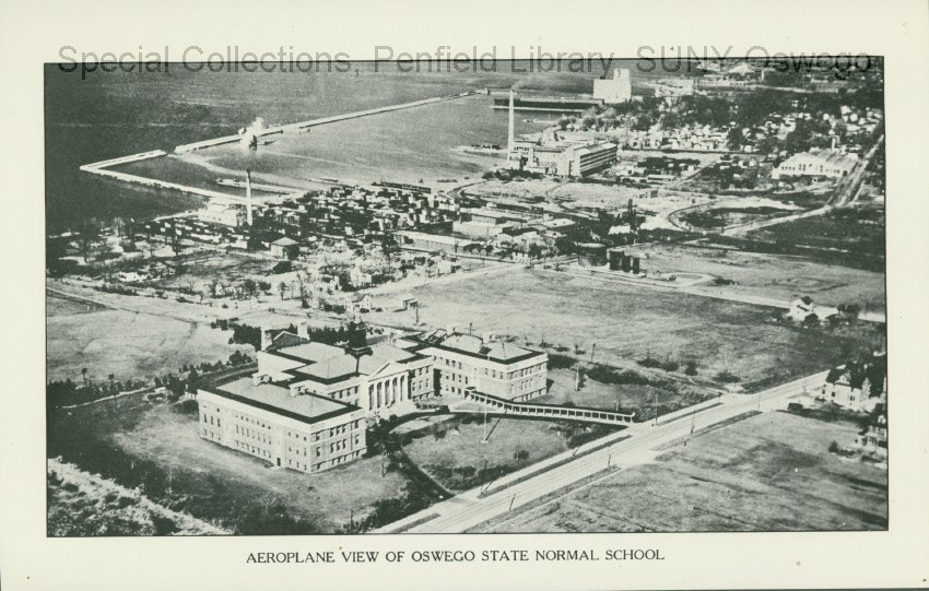 Aeroplane view of Oswego State Normal School, 1926