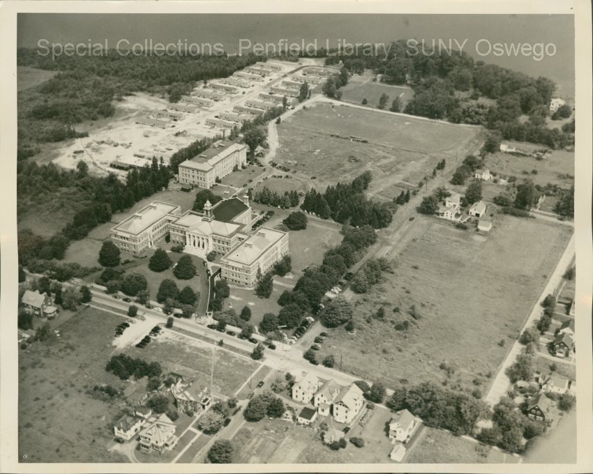 State Teachers College at Oswego aerial view, 1940s