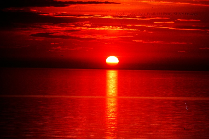 Red sunset on Lake Ontario