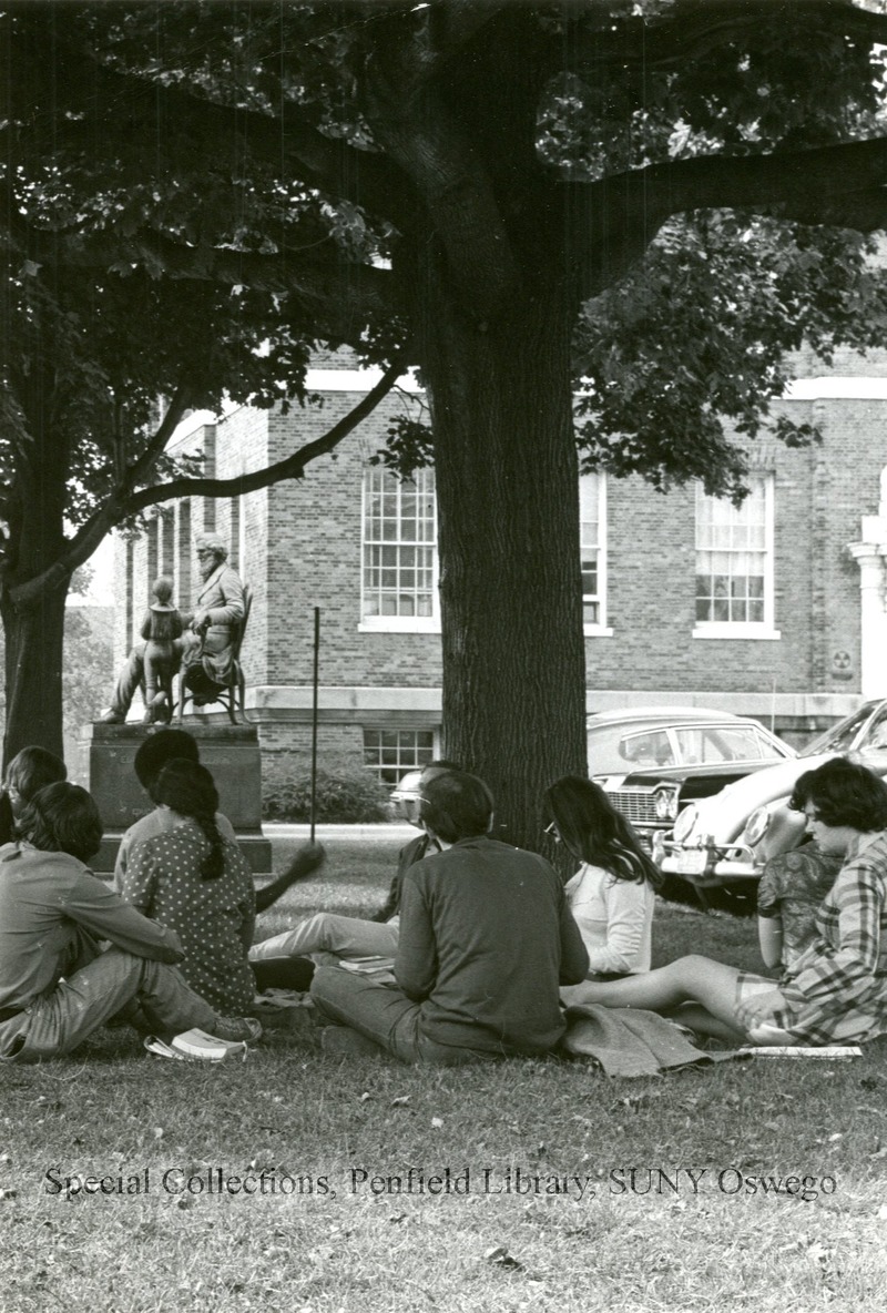 Classrooms, Students, Pergola, Sheldon Hall - 13b-01  Sheldon Hall classroom/lecture hall, 1955