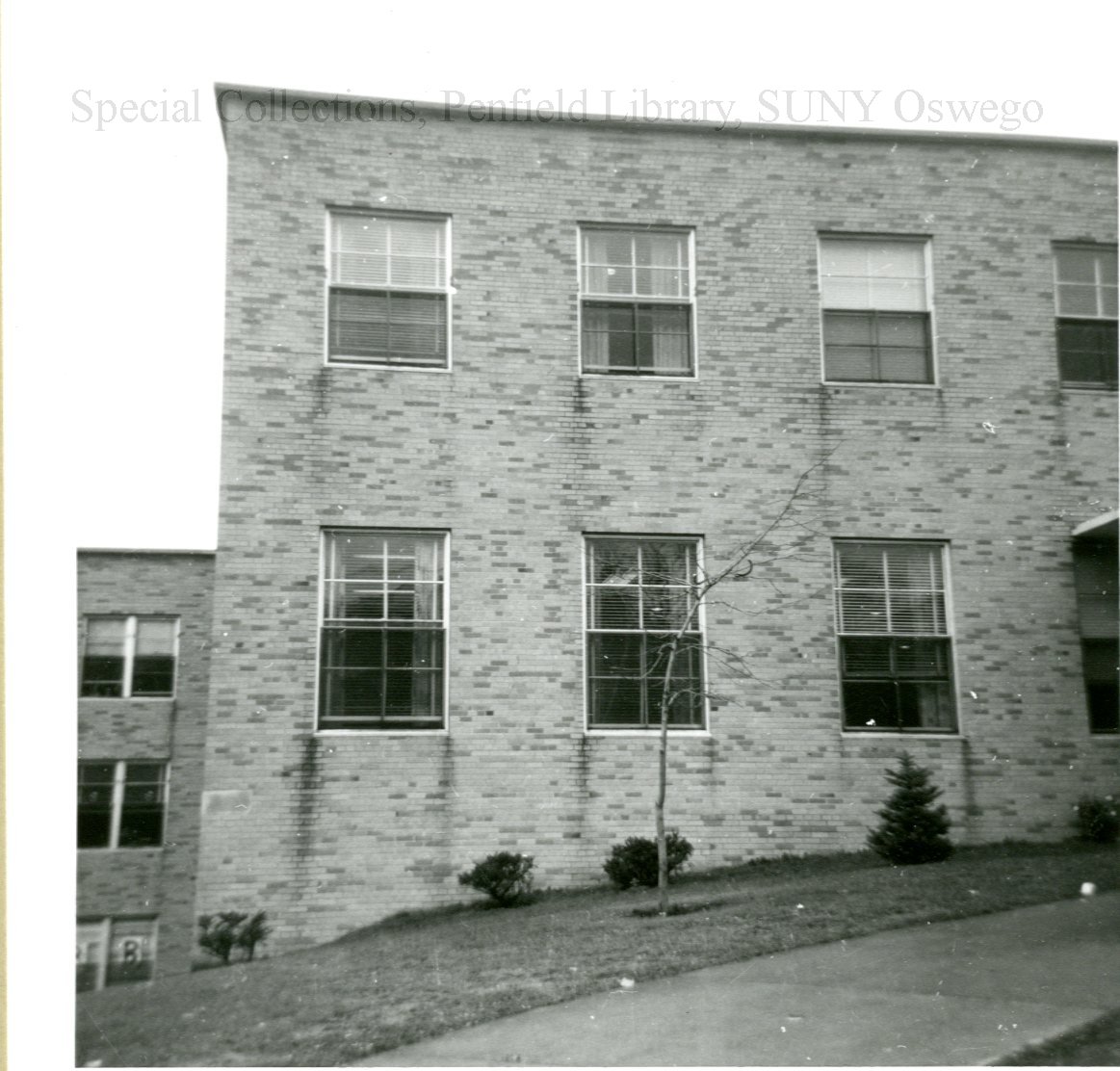 General Campus Views - 07-01  October 24, 1957.  College dorm