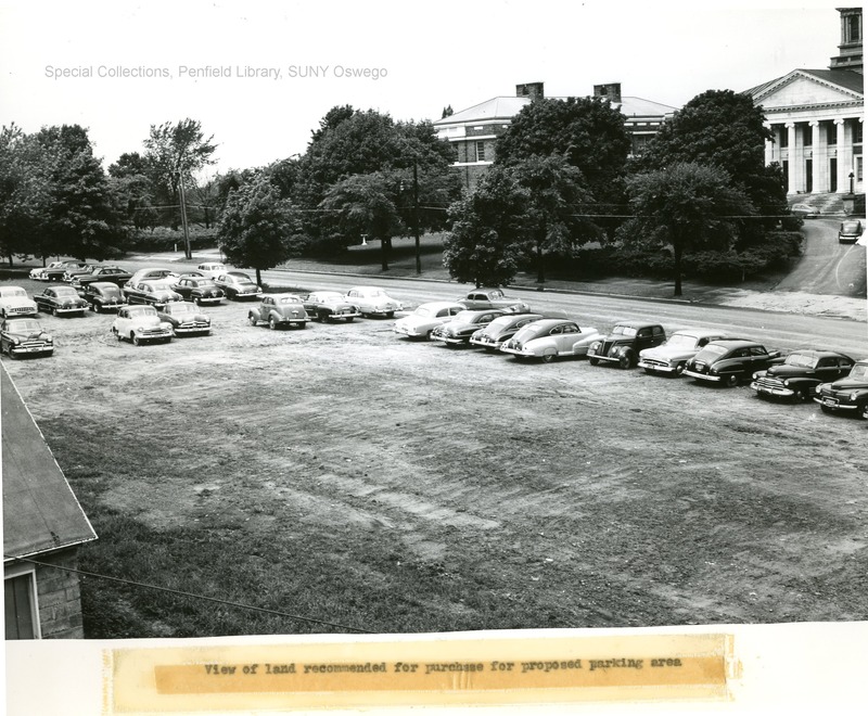 Parking Lots - 07-02  Sheldon Hall; proposed parking lot; automobiles