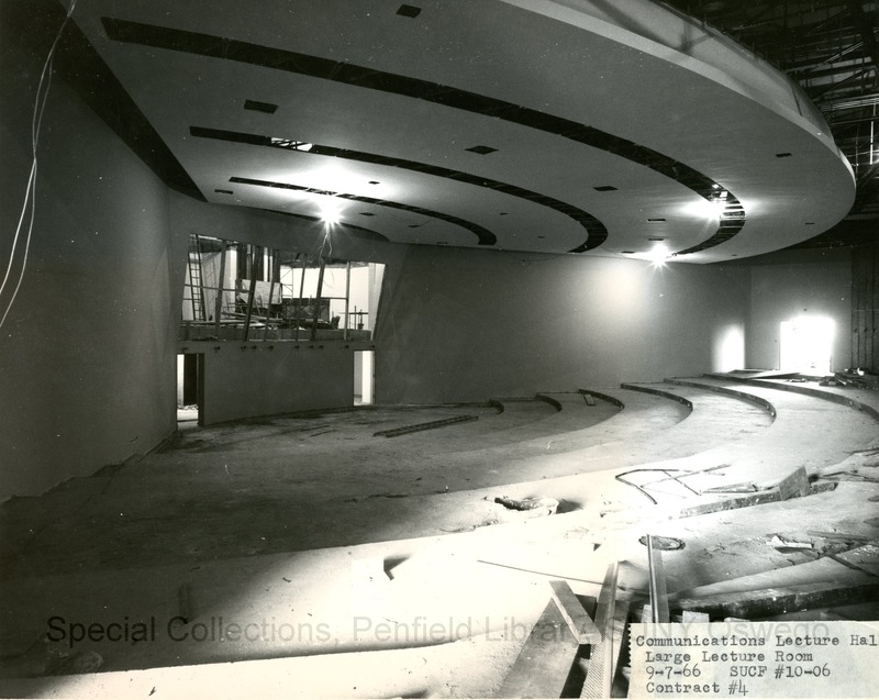 Lanigan Hall - 11-05  Lanigan Hall lecture hall under construction, 1966
