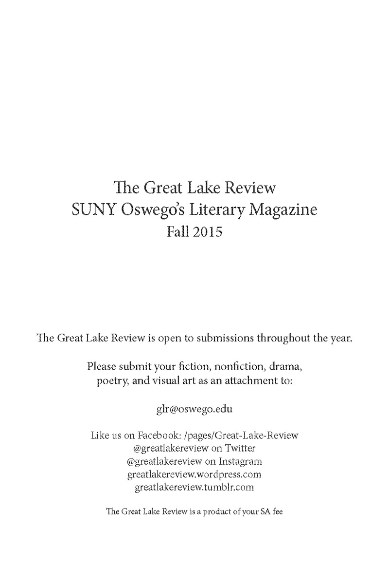 Great Lake Review - Fall 2015 - Title Page