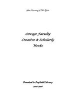 State University of New York Oswego Faculty Creative & Scholarly Works: Donated to Penfield Library 2008-2009