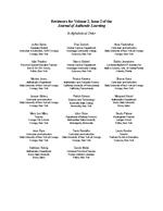 Reviewers for volume 2, issue 2 of the Journal of Authentic Learning